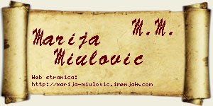 Marija Miulović vizit kartica